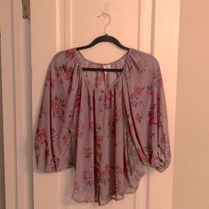 Red & purple floral shirt